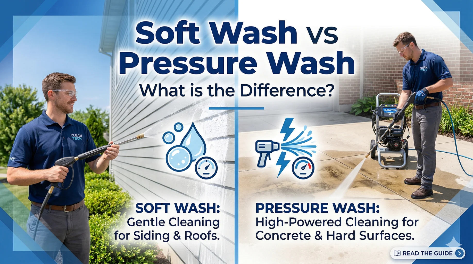 Soft Wash vs Pressure Wash: What's the Difference? | On Spot Power Washing