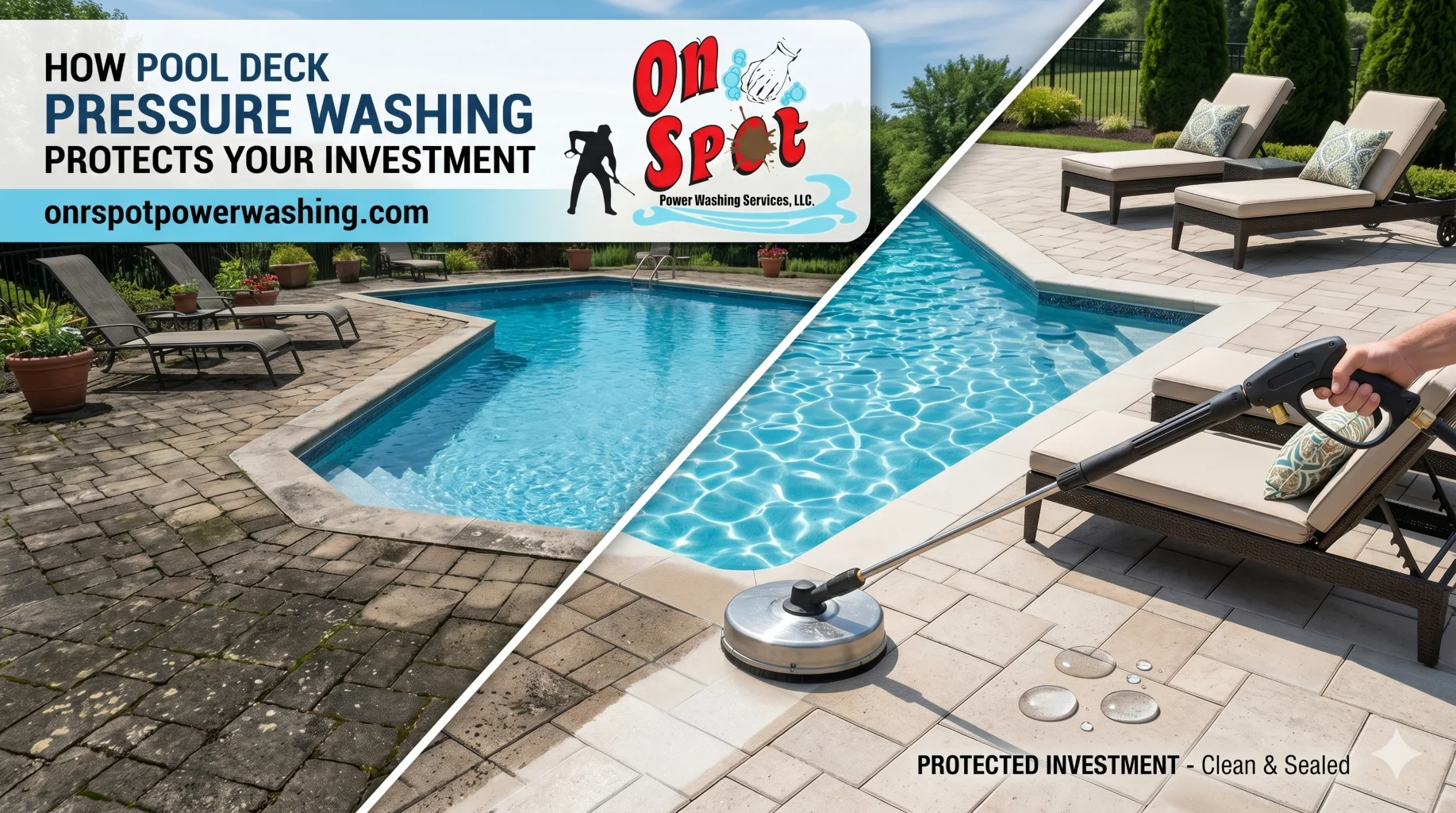 How Pool Deck Pressure Washing Protects Your Investment